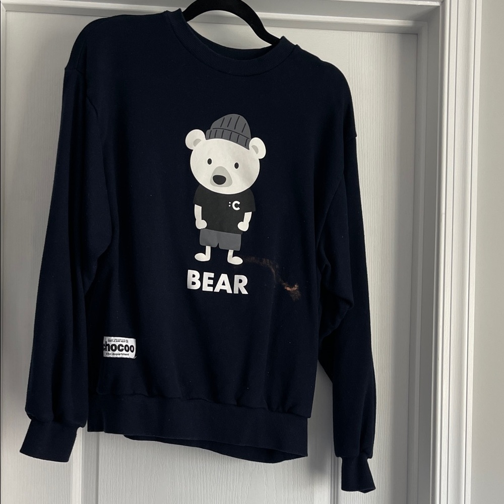 :CHOCOOLATE Navy Bear Sweatshirt